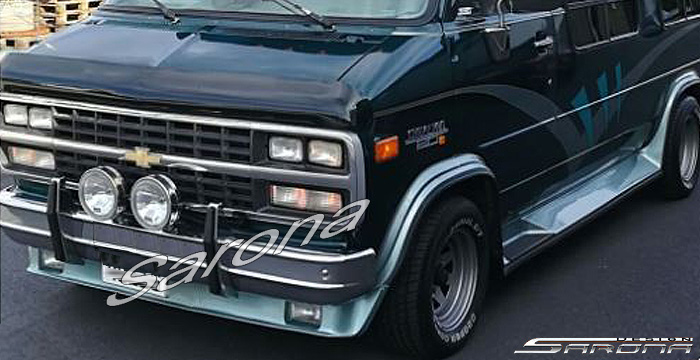 Custom Chevy Van Front Bumper Add-on  All Styles Front Add-on Lip (1977 - 1995) - $275.00 (Manufacturer Sarona, Part #CH-002-FA)